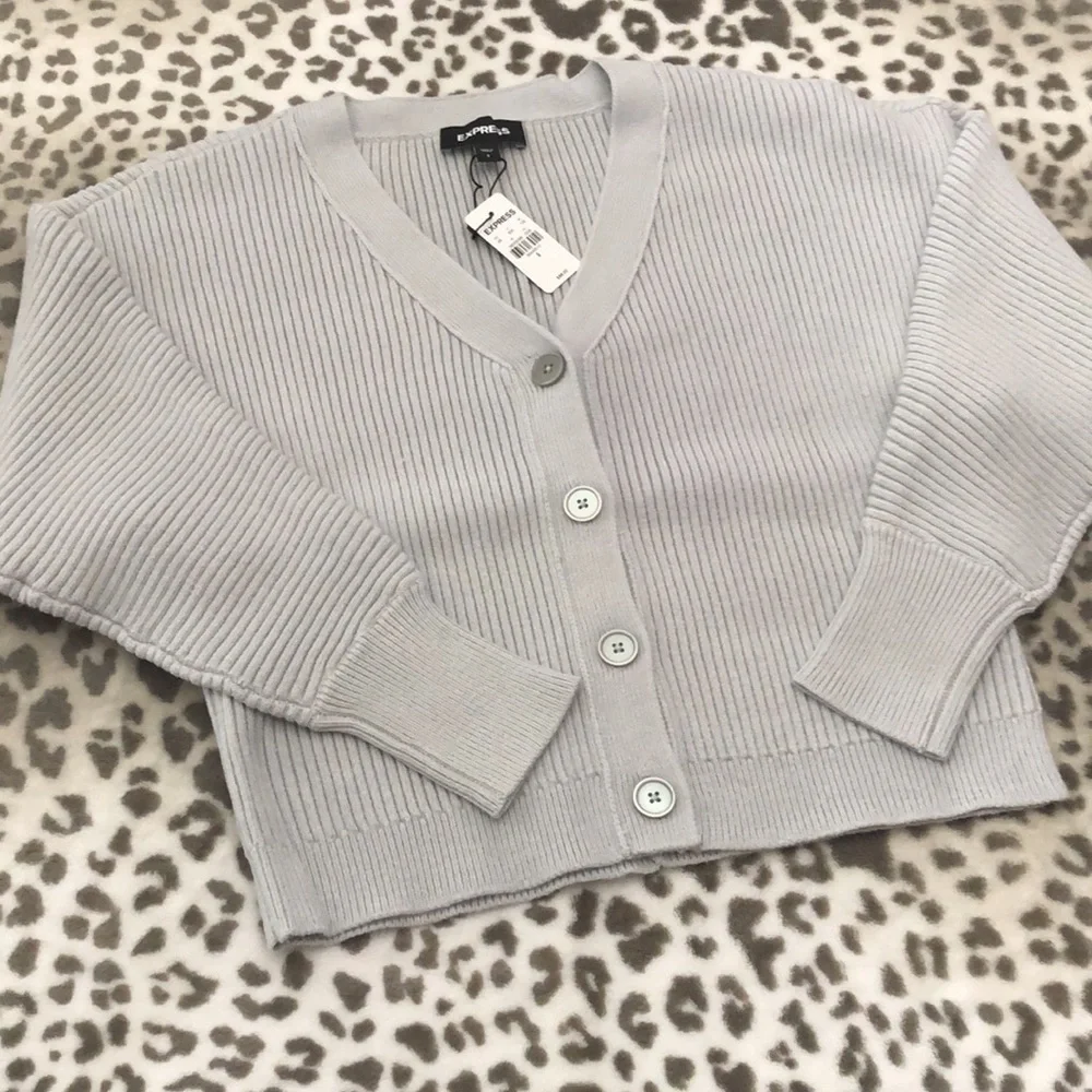 Express V-neck Dolman Sleeve Cardigan in Silver Heather Gray Size Small